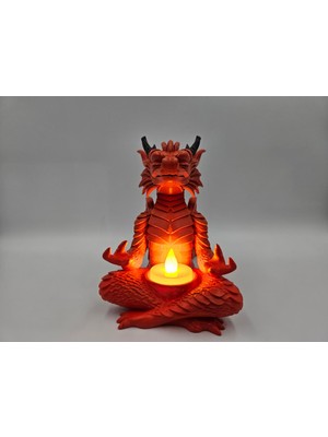 Sevimli Ejderha Figürü Dekoratif Mumluk