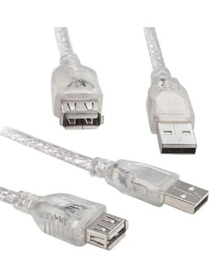 Ata Elektronik 10 Metre Kaliteli USB 2.0 Şeffaf USB Uzatma Kablosu Pc Tv USB Klavye Yazıcı Için