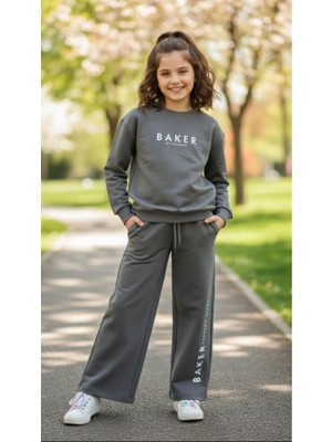 Butik Kız Çocuk %100 Pamuklu Ispanyol Paça Alt - Üst Takım Eşofman Takımı