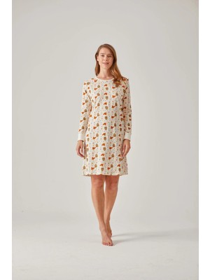 Pamuk & Pamuk Ayıcık Desen Modal Pamuk Kadın Gecelik