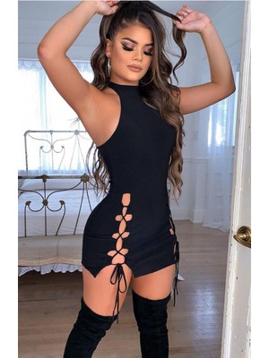 Marsilyan Yırbrfaçlı Mini Elbise