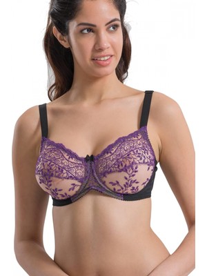 Marsilyan Siyah Mor Mı Emay 148 C Balenli Toparlayıcı Sütyen