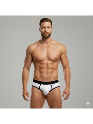 Narnuga Modlive Erkek Beyaz File Slip Iç Giyim