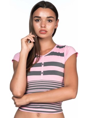 Marsilyan Pembe Gri Mı Emay 5026 Soft Seamless T Shirt