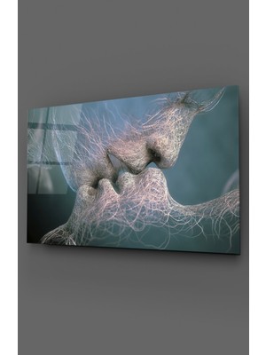 Marsilyan Ilk Öpücük Cam Tablo