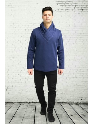 Şal Yaka Erkek Casual Sweatshırt
