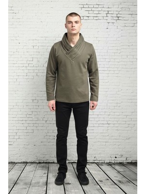 Şal Yaka Erkek Casual Sweatshırt