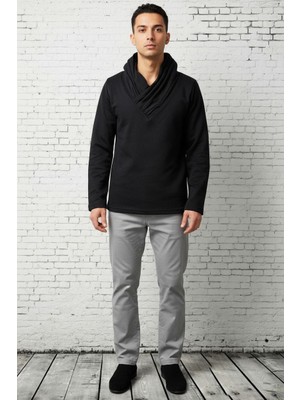 Şal Yaka Erkek Casual Sweatshırt