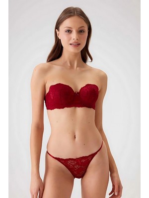 Marsilyan- Balenli Straplez Destekli Sütyen Takım Kadın 4032