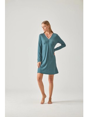 Pamuk & Pamuk Yeşil Dantelli Gecelik