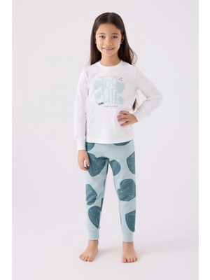 RolyPoly Kız Çocuk O Yaka Too Cute Uzun Kol Pijama Takımı