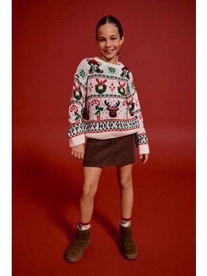 DeFacto Pamuklu Fitilli Kadife Etek Kız Çocuk F4125A825WN