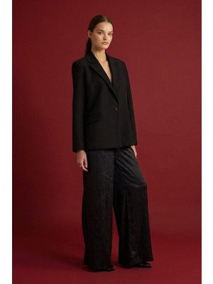 DeFacto Wide Leg Cepli Yüksek Bel Geniş Paça Uzun Boy Kraş Kumaş Pantolon E2739AX24WN