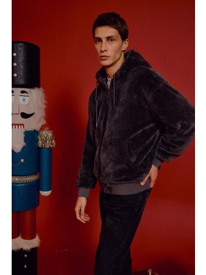 DeFacto Su İtici Oversize Fit Geniş Kalıp Kapüşonlu Çift Taraflı Fermuarlı Cepli Mont F5721AX25WN