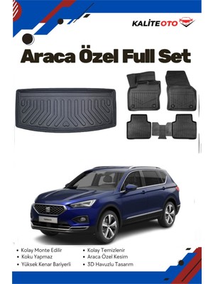 Ko Kaliteoto Seat Tarraco 7 Koltuk 2025 Model Yumuşak Paspas+Bagaj Havuzu Setii Proxy