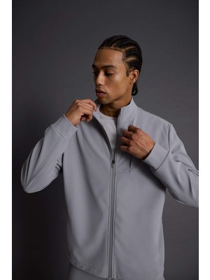 DeFacto Standart Fit Dik Yaka Fermuarlı Sweatshirt F7635AX25AU