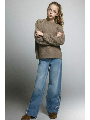 DeFacto Wide Leg Jean Pantolon Kız Çocuk G3646A825CW