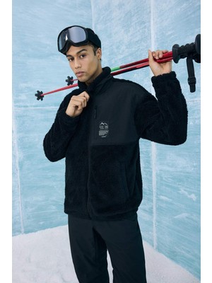 DeFacto Boxy Fit Dik Yaka İçi Yumuşak Tüylü Pelüş Hırka F3812AX25WN