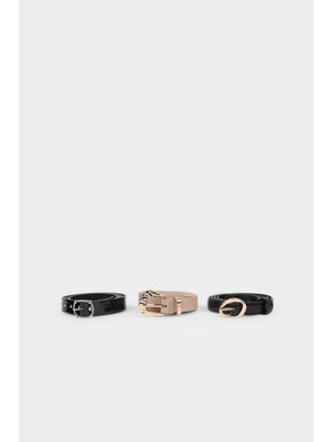 DeFacto Kadın Suni Deri 3'lü Günlük Kemer F4804AXNS