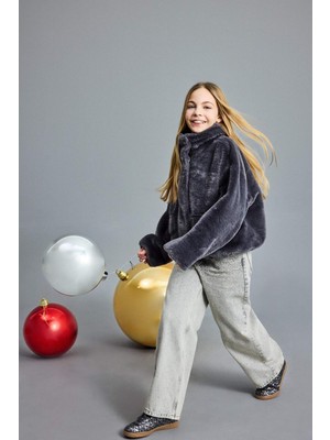 DeFacto Yılbaşı Temalı Düz Paça Jean Pantolon Kız Çocuk G6493A825WN