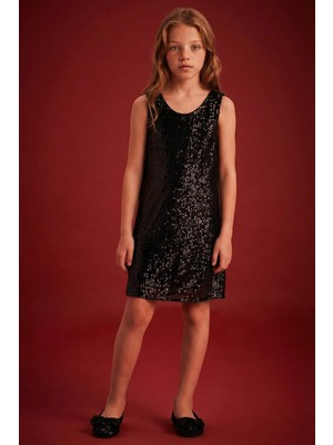 DeFacto Kız Çocuk Kolsuz Payetli Elbise D5740A824WN