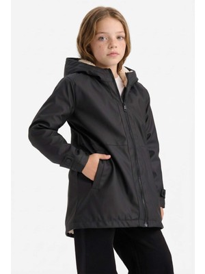 DeFacto Su İtici Kapüşonlu Fermuarlı Yağmurluk Kız Çocuk C5229A825AU