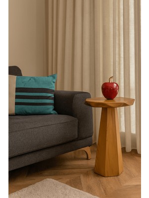 El Yapımı Doğal Masif Ahşap Mantar Sehpa Tütün Renk Sehpa