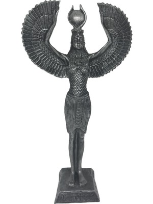 Şans Hediyelik Isis Tanrıça Biblo Dik Gümüş Eskitme 33CMX17CM