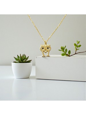 Nova Grup Baykuş Figürlü 14 Ayar Altın Kolye