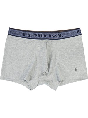 U.S. Polo Assn. Erkek Gri Melanj /lacivert Lastikli Tekli Boxer