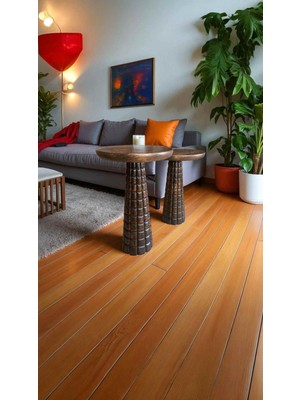 Ceviz Renk Ahşap Mantar Sehpa 2’li Set