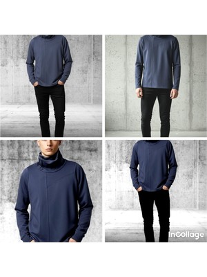 Black Steel Balıkçı Yaka Modelli Sweatshırt