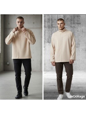 Black Steel Balıkçı Yaka Modelli Sweatshırt