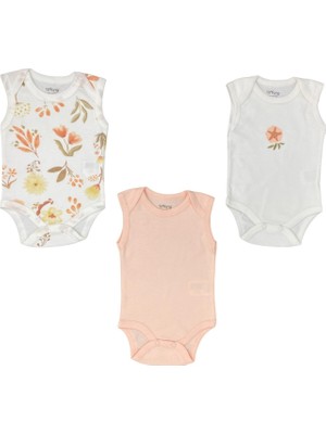 Tiffany Baby Kız Bebek Flower Garden 3'lü Atlet Badi Set Ekru 15009