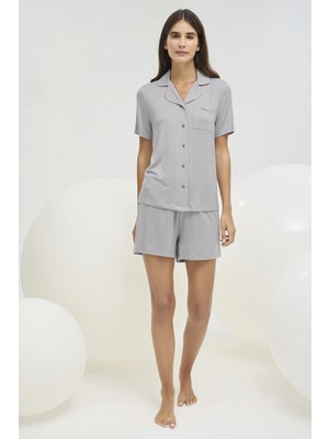 Sevim 16335 Kadın Düğmeli Şort Takım