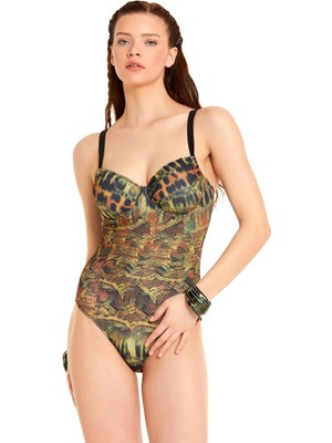 Argento Göğüs Şekillendirici Balenli Mayo Krokodil