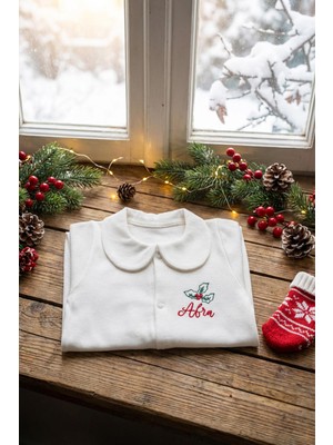 Atölye Müge Isimli Hastane Çıkışı 3 Lü Set Yen Yıl Temalı Kırmızı