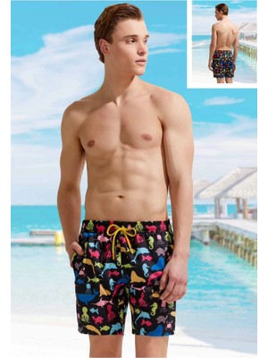 My Frag Renkli Denizaltı Desenli Premium Erkek Şort Mayo