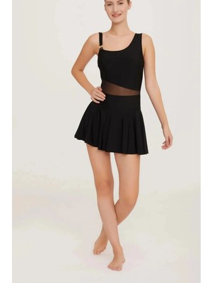 Pierre Cardin Su Tutmayan Kumaş Tül Detaylı Etekli Mayo