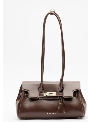 Manuka Toka Detaylı Kapaklı Çanta Kahverengi