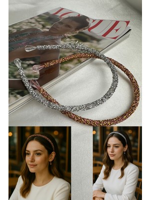 Modex Kristal Taş Kaplamalı Ikili Işıltılı Taç