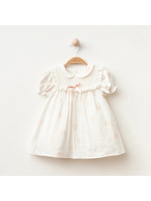 Çiçek Dokulu Kız Bebe Elbise