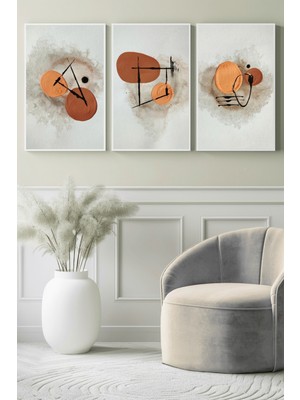 Çizginin Kayıp Ritmi 3'lü Kanvas Tablo