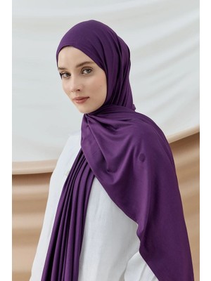 Aminenesil Modakaşmir Mürdüm Renk Penye Şal