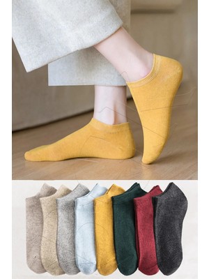 Bgk 8 Çift Kadın Renkli Koyu Renkli Patik Çorap