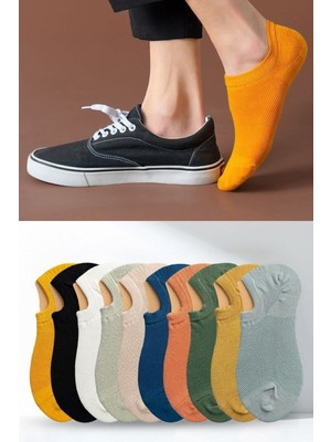 Bgk Unisex Düz Soket Çorap 10'lu Paket Pamuklu Örme Detaylı Dinlendirici Etkili Düz Desen