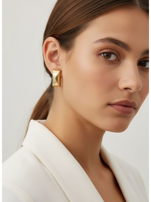 Alp Jewel 316L Piramit Küpe Xuping Kararmaz Çelik