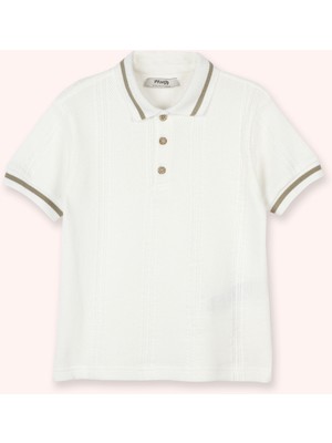 Panço Erkek Çocuk Kısa Kollu Beyaz Polo Yaka Tişört