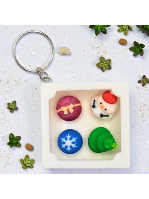 Tavşan Yumi Yılbaşı Temalı Sevimli Anahtarlık – Çanta Aksesuarı - Sevimli Mini Figürler -Çam Ağacı, Kardan Adam, Kar Tanesi, Hediye Paketi Figürleri