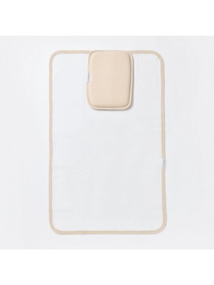 Bibaby Organik Yastıklı Muşamba Pratik Alt Açma Beyaz- Bej